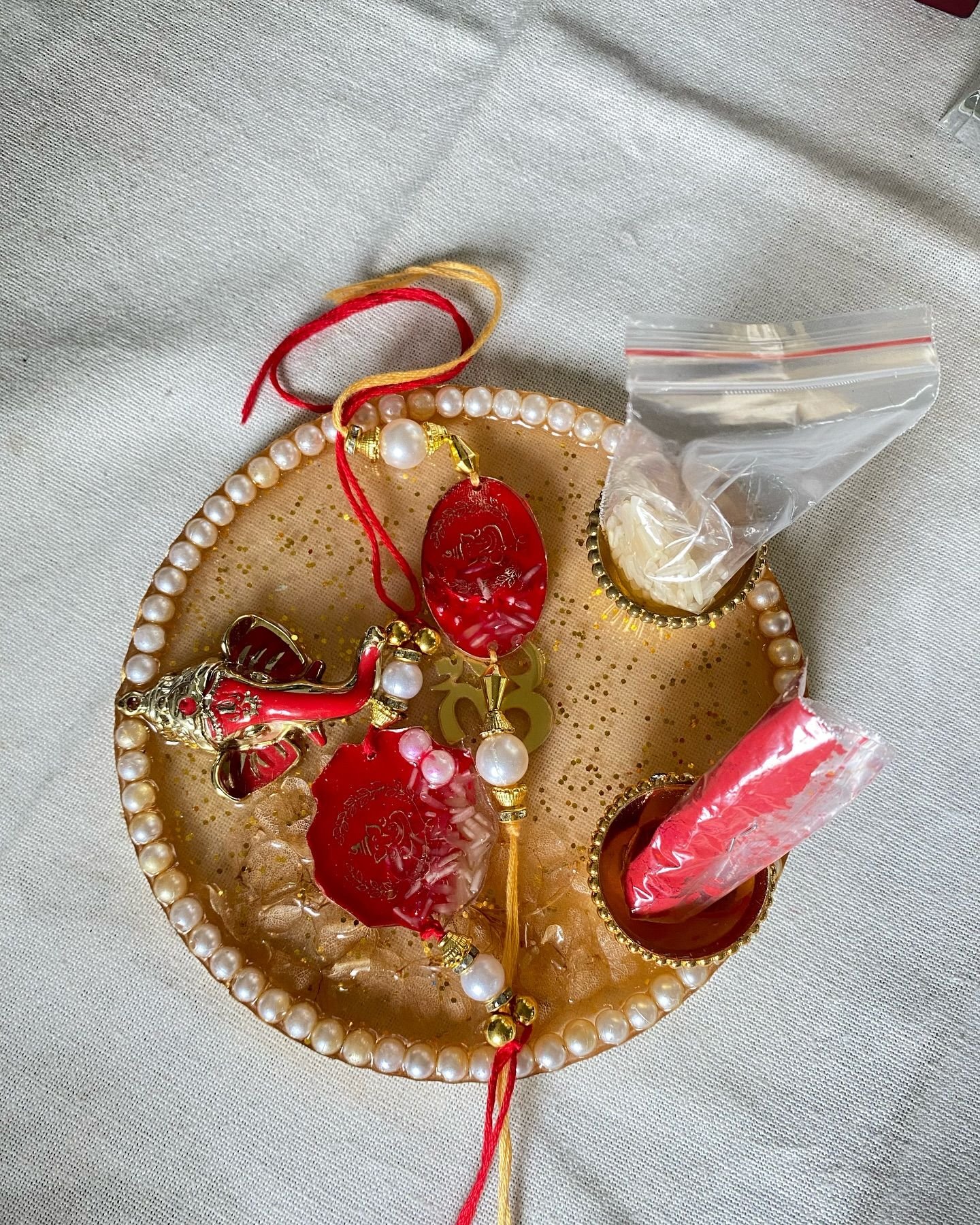 The thali photographed from above
