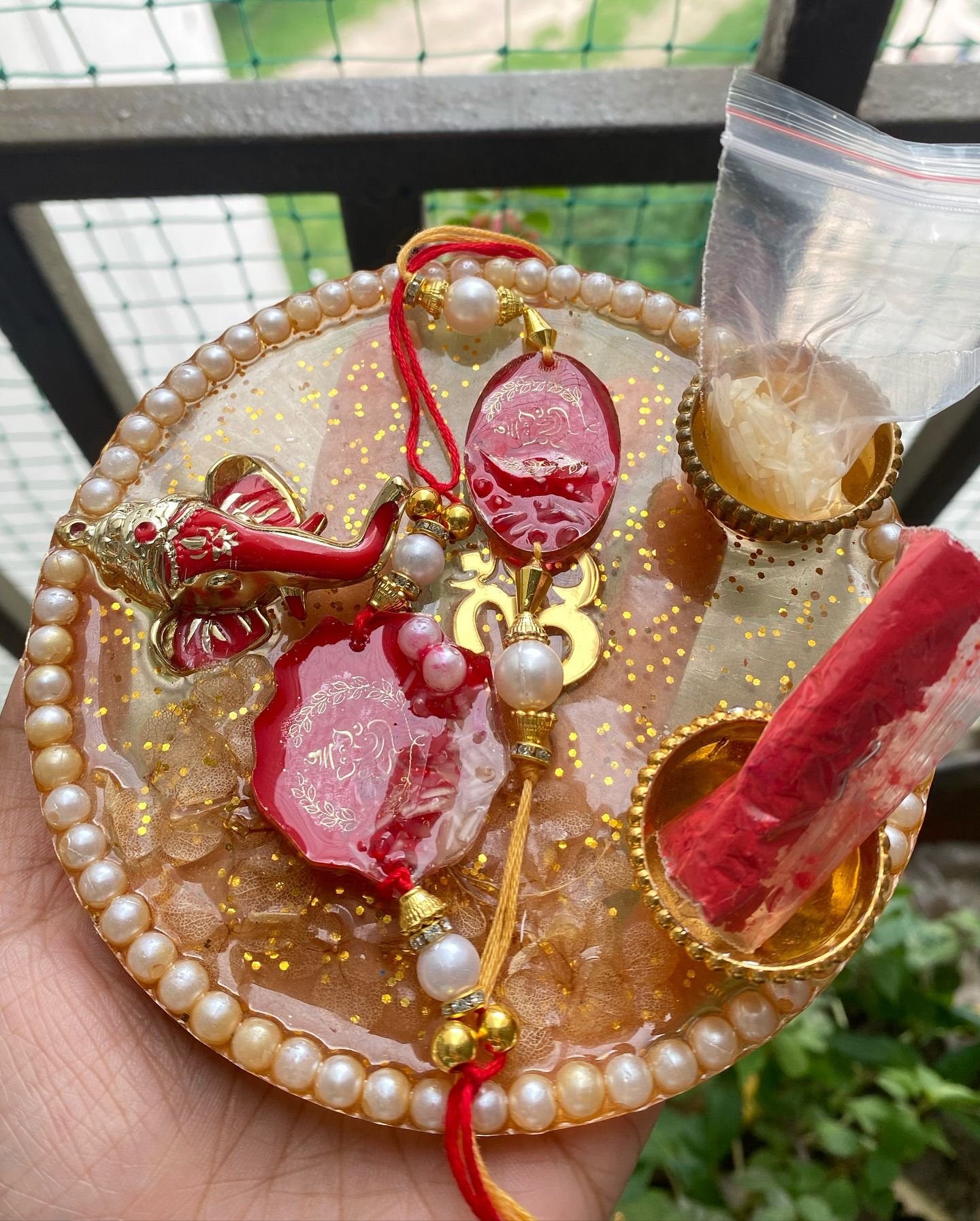 The rakhis laid across the thali